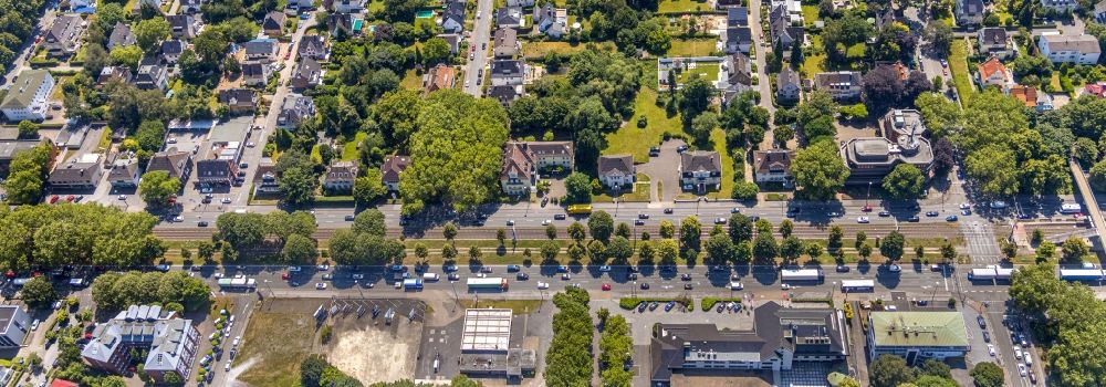 Aerial photograph Dortmund - Residential area of the multi-family house settlement on Westfalendonm - Grimmeweg in the district Gartenstadt-Sued in Dortmund in the state North Rhine-Westphalia, Germany
