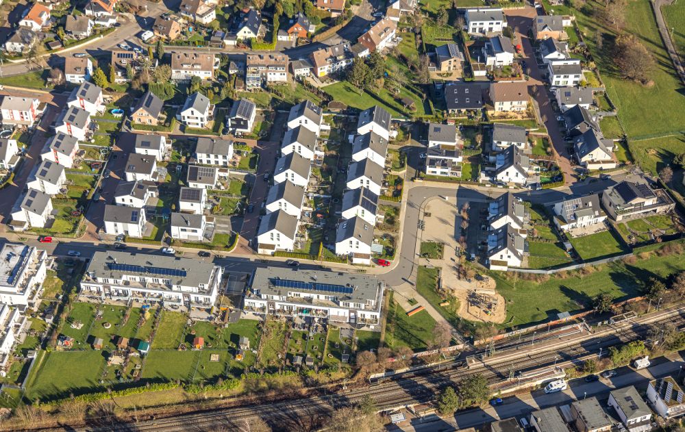 Essen from above - Residential area of a multi-family house settlement in the district Horst in Essen in the state North Rhine-Westphalia