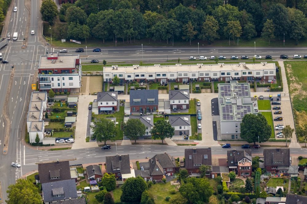 Aerial photograph Werne - Residential area of a multi-family house settlement in the district Ruhr Metropolitan Area at the Grafenweg in Werne in the state North Rhine-Westphalia