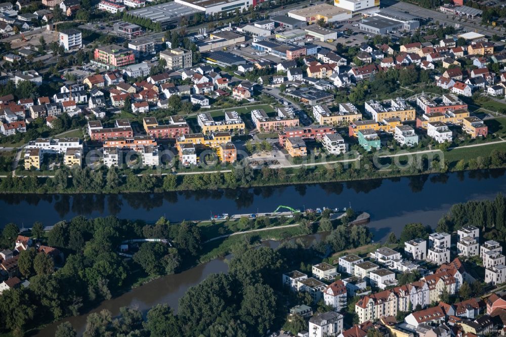 Aerial photograph Regensburg - Residential area of the multi-family house settlement in the Paarstrasse in Regensburg in the state Bavaria, Germany