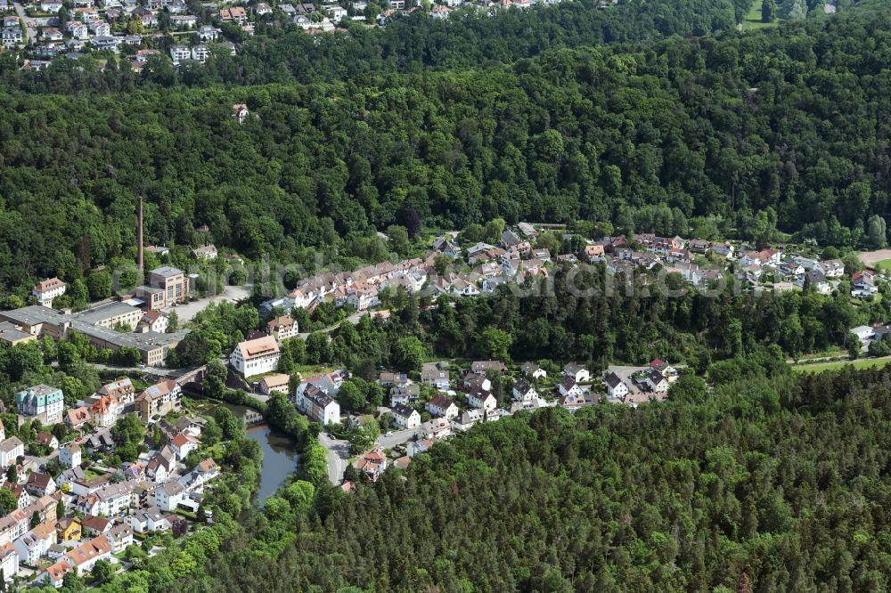 Pforzheim from the bird's eye view: Residential area of the multi-family house settlement im Hinterem Tal in the district Buechenbronn in Pforzheim in the state Baden-Wuerttemberg