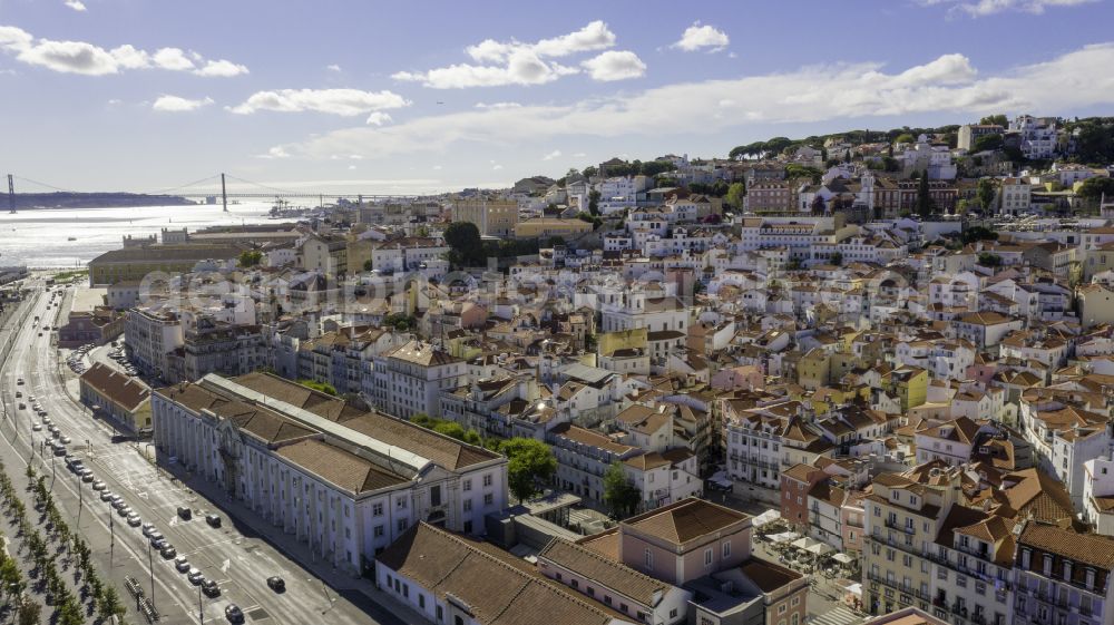 Aerial photograph Lisboa - Residential area of the multi-family house settlement on street Rua Sao Tome in Lisboa in Portugal