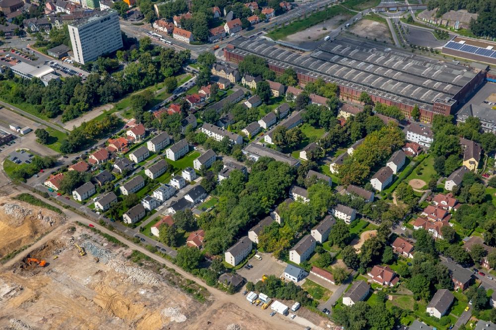 Bochum from above - Residential area of a multi-family house settlement Siedlung Stahlhausen in Bochum in the state North Rhine-Westphalia