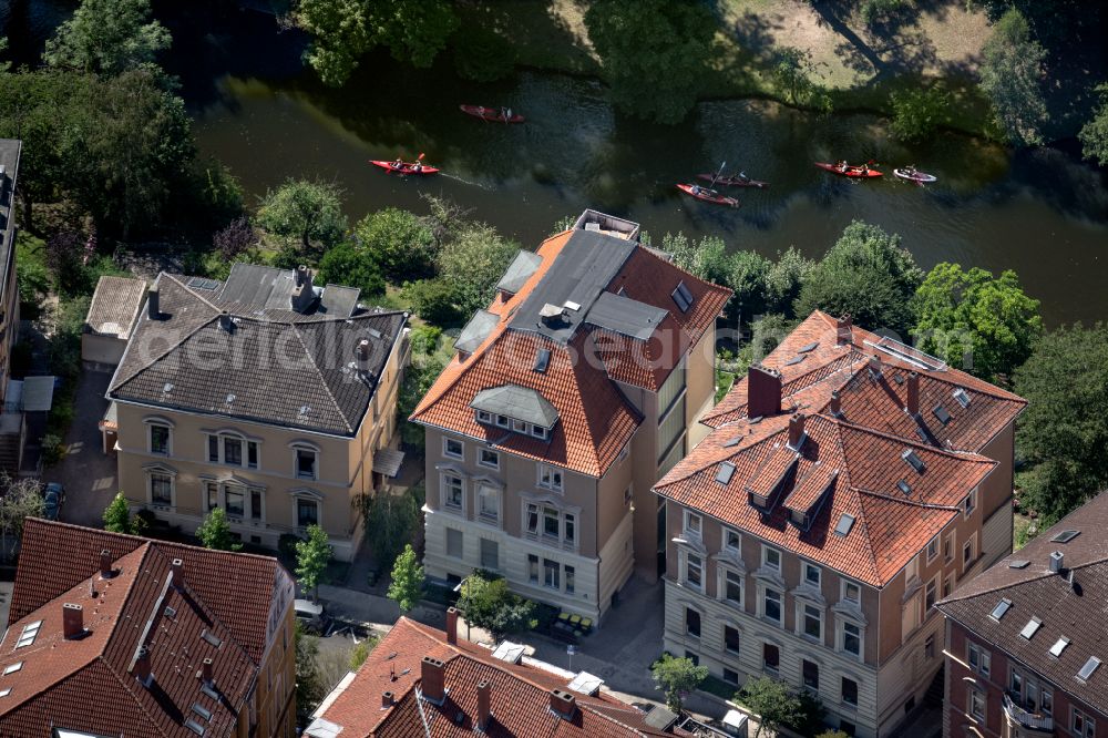 Aerial image Braunschweig - Residential area of the multi-family house settlement in Brunswick in the state Lower Saxony, Germany