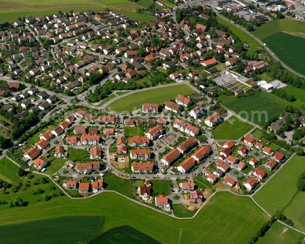 Waldrems from the bird's eye view: Residential area of the multi-family house settlement in Waldrems in the state Baden-Wuerttemberg, Germany