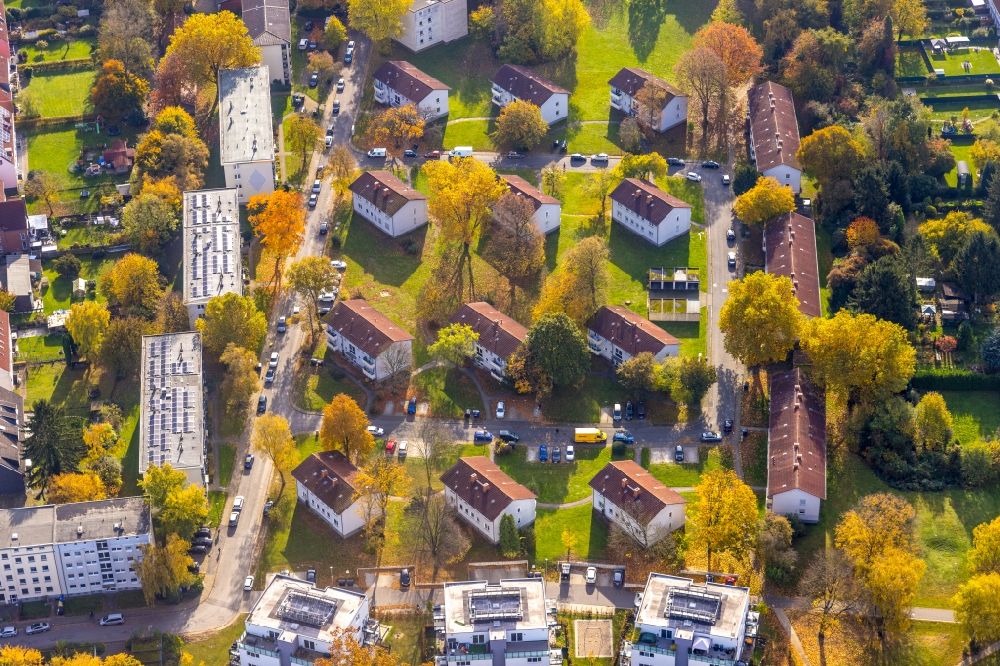 Aerial image Weitmar - Residential area of the multi-family house settlement in Weitmar in the state North Rhine-Westphalia, Germany