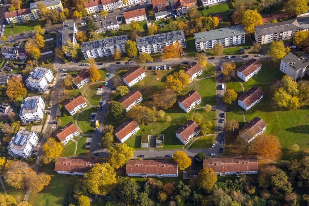 Weitmar from the bird's eye view: Residential area of the multi-family house settlement in Weitmar in the state North Rhine-Westphalia, Germany