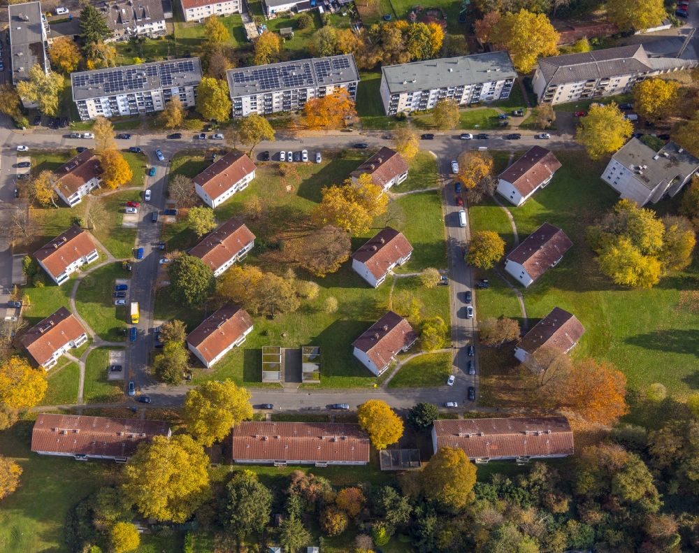 Aerial image Weitmar - Residential area of the multi-family house settlement in Weitmar in the state North Rhine-Westphalia, Germany