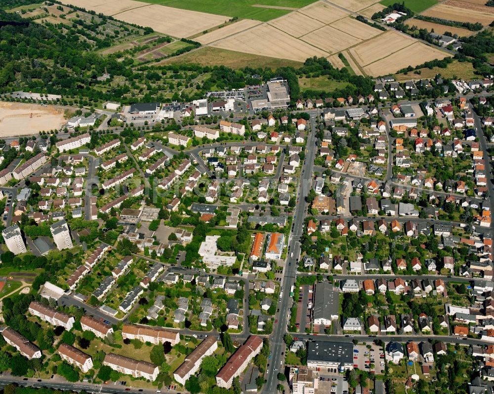 Aerial image Wieseck - Residential area of the multi-family house settlement in Wieseck in the state Hesse, Germany