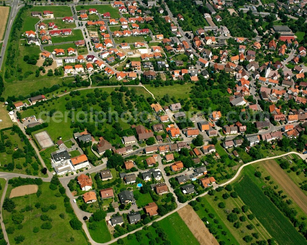 Zell from above - Residential area of the multi-family house settlement in Zell in the state Baden-Wuerttemberg, Germany