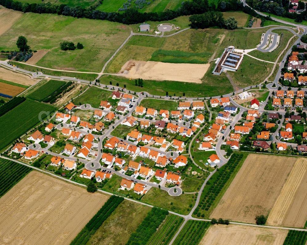 Aerial image Affaltrach - Residential area - mixed development of a multi-family housing estate and single-family housing estate in Affaltrach in the state Baden-Wuerttemberg, Germany