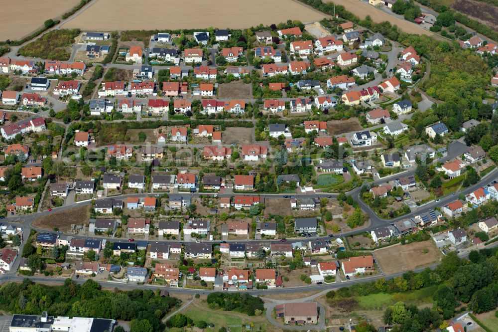 Arnstein from the bird's eye view: Residential area - mixed development of a multi-family housing estate and single-family housing estate in Arnstein in the state Bavaria, Germany