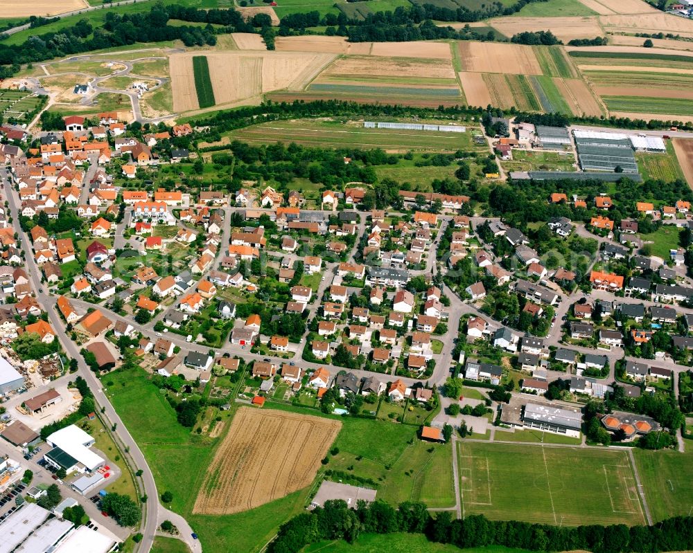 Aerial photograph Auenstein - Residential area - mixed development of a multi-family housing estate and single-family housing estate in Auenstein in the state Baden-Wuerttemberg, Germany