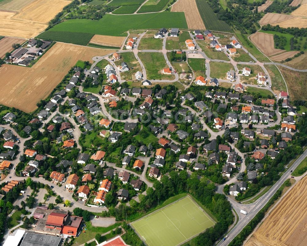 Beilstein from the bird's eye view: Residential area - mixed development of a multi-family housing estate and single-family housing estate in Beilstein in the state Baden-Wuerttemberg, Germany