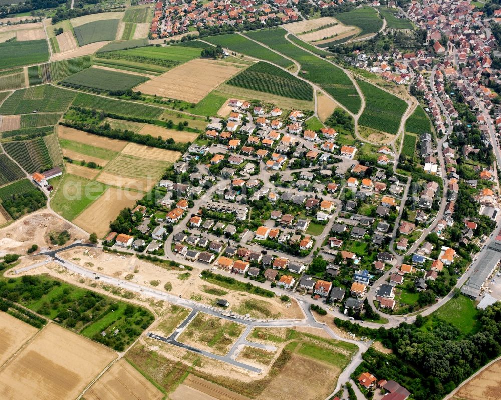 Binswangen from the bird's eye view: Residential area - mixed development of a multi-family housing estate and single-family housing estate in Binswangen in the state Baden-Wuerttemberg, Germany