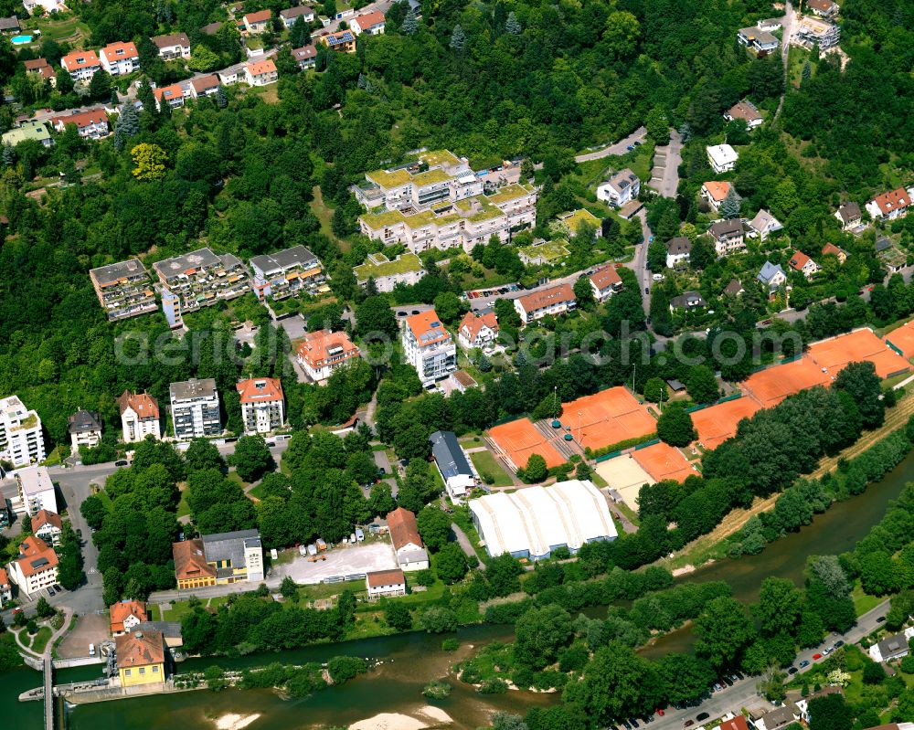 Derendingen from above - Residential area - mixed development of a multi-family housing estate and single-family housing estate in Derendingen in the state Baden-Wuerttemberg, Germany