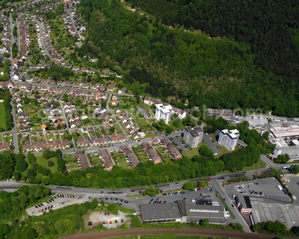 Aerial image Georgenberg - Residential area - mixed development of a multi-family housing estate and single-family housing estate in Georgenberg in the state Lower Saxony, Germany