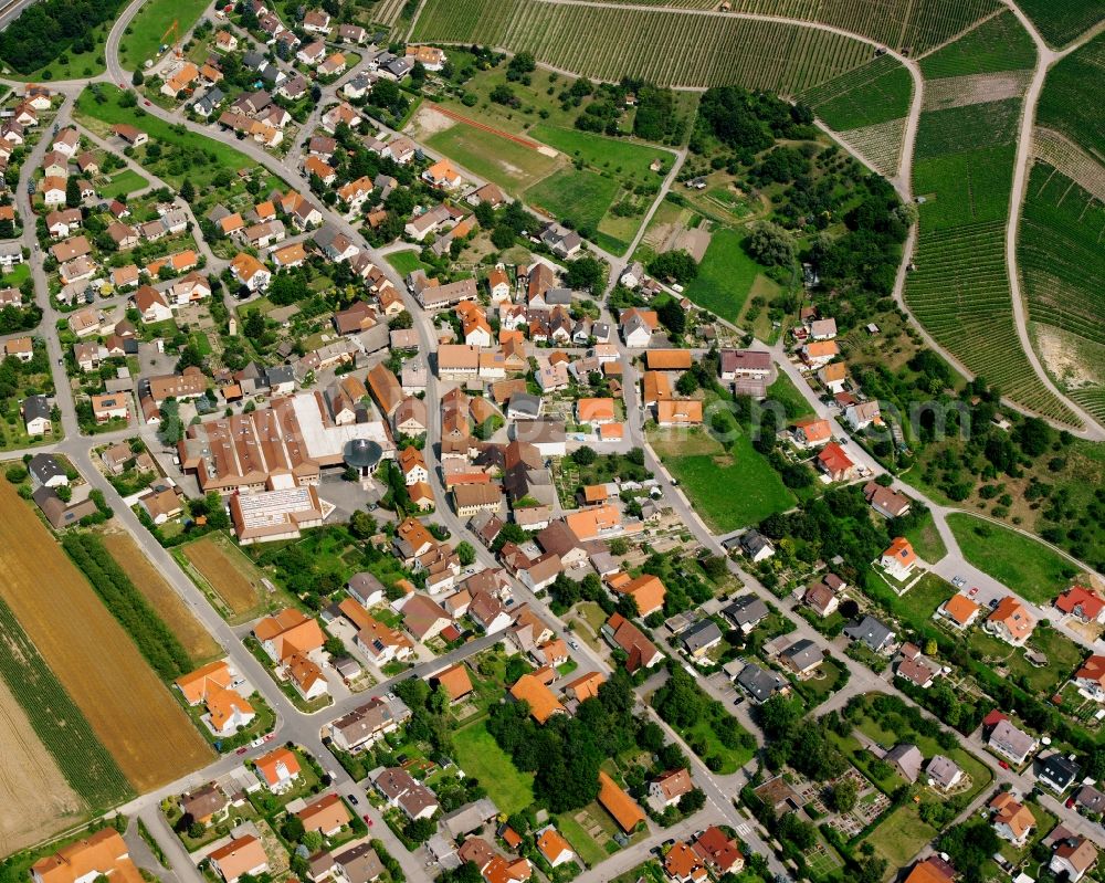 Grantschen from the bird's eye view: Residential area - mixed development of a multi-family housing estate and single-family housing estate in Grantschen in the state Baden-Wuerttemberg, Germany