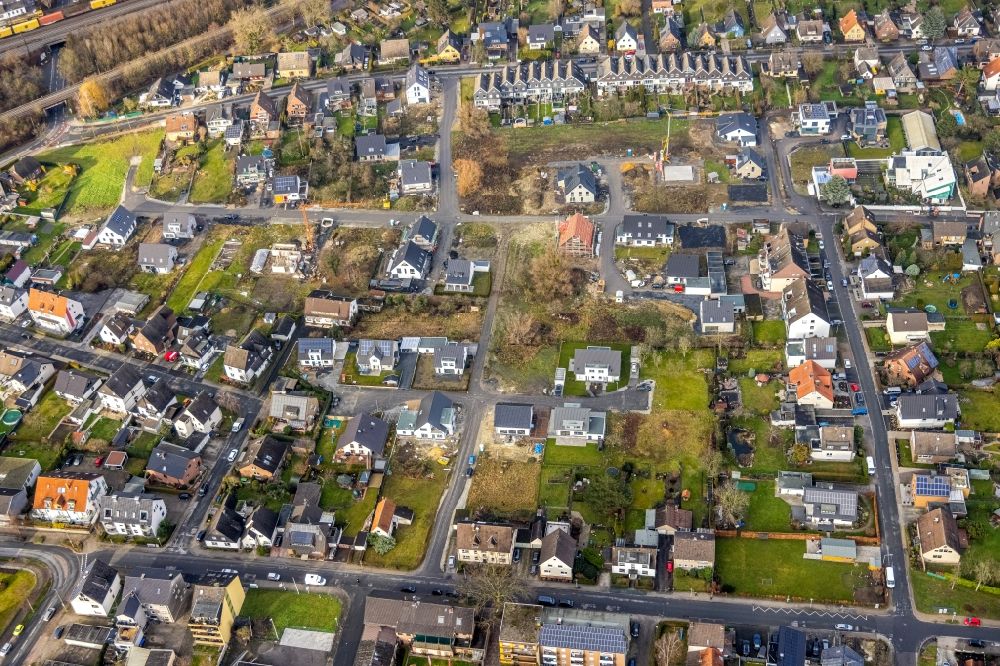 Hamm from above - Residential area - mixed development of a multi-family housing estate and single-family housing estate in Hamm at Ruhrgebiet in the state North Rhine-Westphalia, Germany