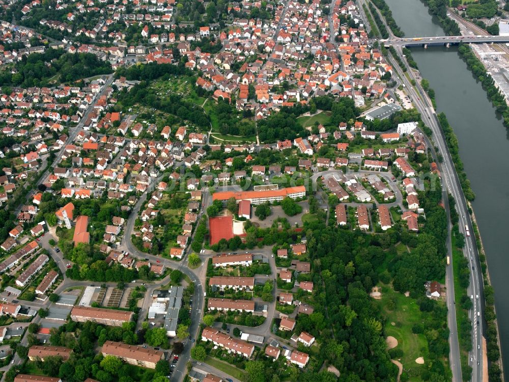 Heilbronn from above - Residential area - mixed development of a multi-family housing estate and single-family housing estate in Heilbronn in the state Baden-Wuerttemberg, Germany