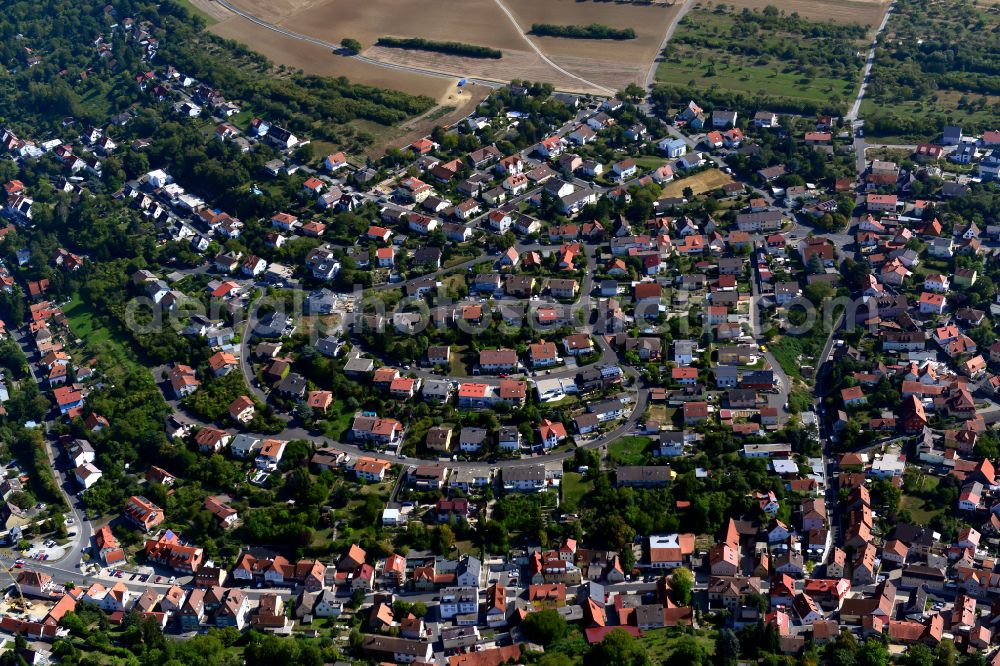 Hexenbruch from above - Residential area - mixed development of a multi-family housing estate and single-family housing estate in Hexenbruch in the state Bavaria, Germany