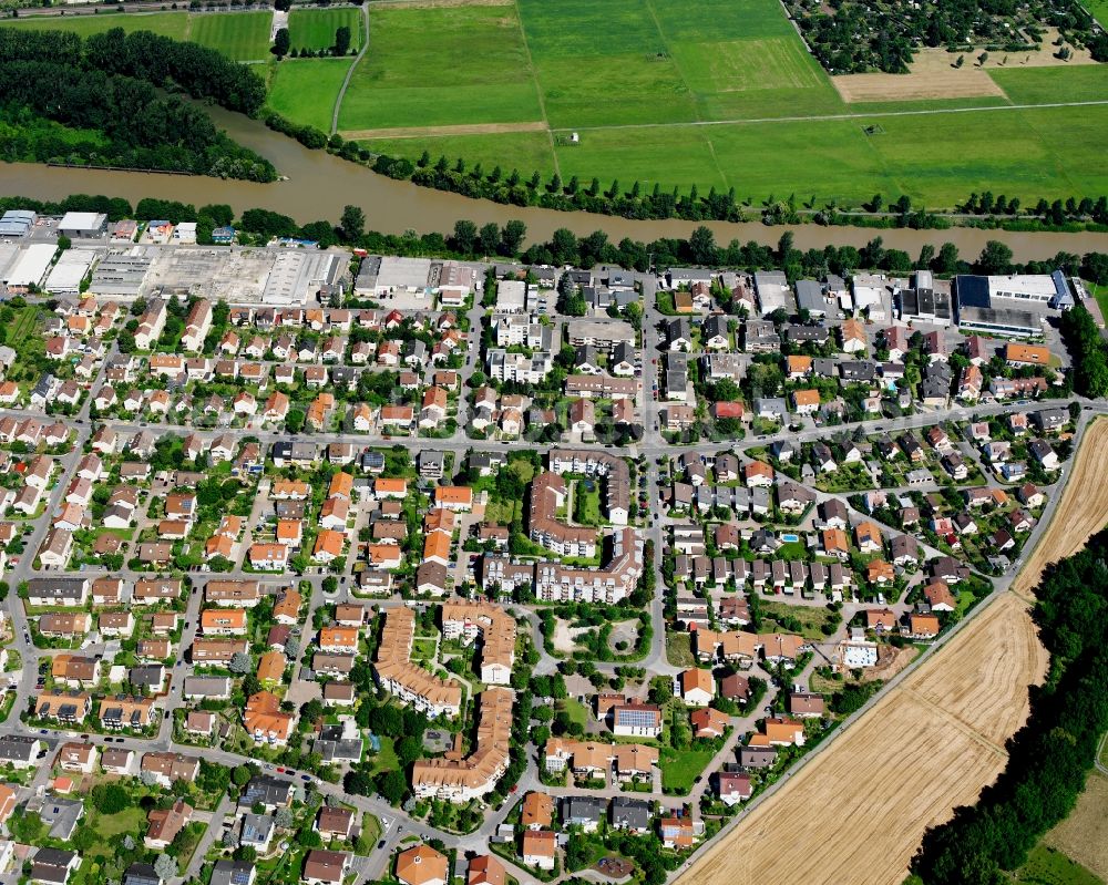 Aerial photograph Horkheim - Residential area - mixed development of a multi-family housing estate and single-family housing estate in Horkheim in the state Baden-Wuerttemberg, Germany