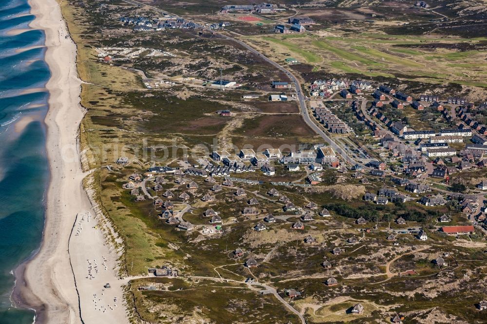 Hörnum (Sylt) from above - Residential area - mixed development of a multi-family housing estate and single-family housing estate in Hoernum on Sylt in the state Schleswig-Holstein, Germany