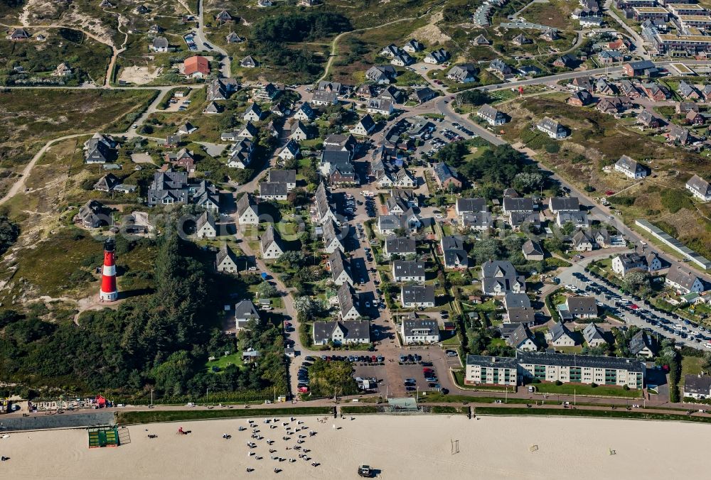 Aerial image Hörnum (Sylt) - Residential area - mixed development of a multi-family housing estate and single-family housing estate in Hoernum on Sylt in the state Schleswig-Holstein, Germany