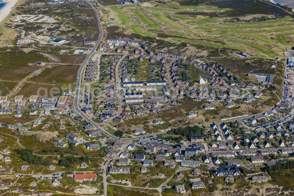 Aerial image Hörnum (Sylt) - Residential area - mixed development of a multi-family housing estate and single-family housing estate in Hoernum on Sylt in the state Schleswig-Holstein, Germany