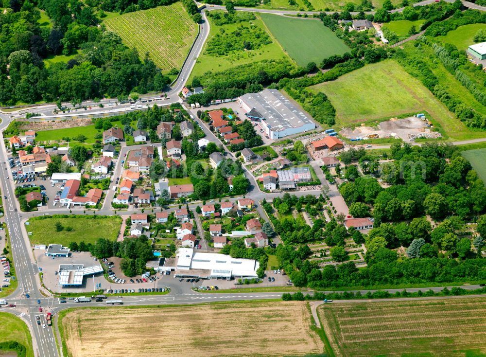 Aerial photograph Kirchheimbolanden - Residential area - mixed development of a multi-family housing estate and single-family housing estate in Kirchheimbolanden in the state Rhineland-Palatinate, Germany