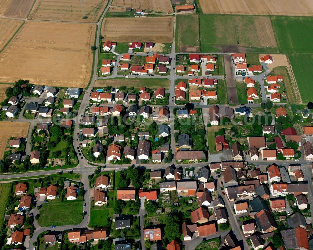 Aerial photograph Kochertürn - Residential area - mixed development of a multi-family housing estate and single-family housing estate in Kochertürn in the state Baden-Wuerttemberg, Germany