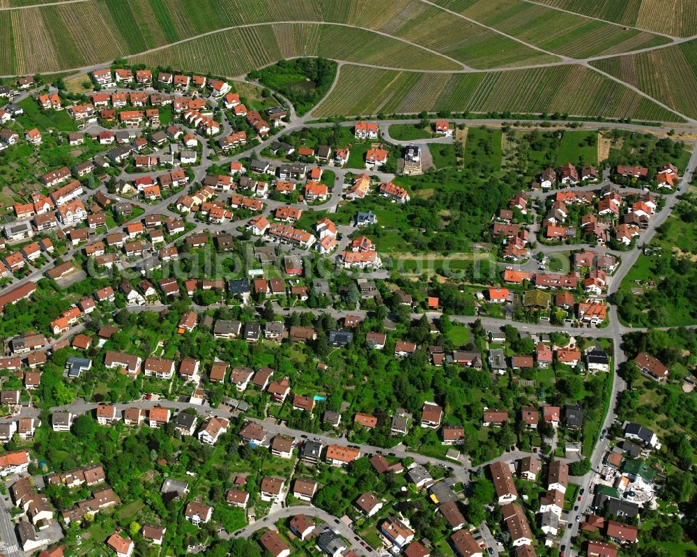 Aerial photograph Korb - Residential area - mixed development of a multi-family housing estate and single-family housing estate in Korb in the state Baden-Wuerttemberg, Germany