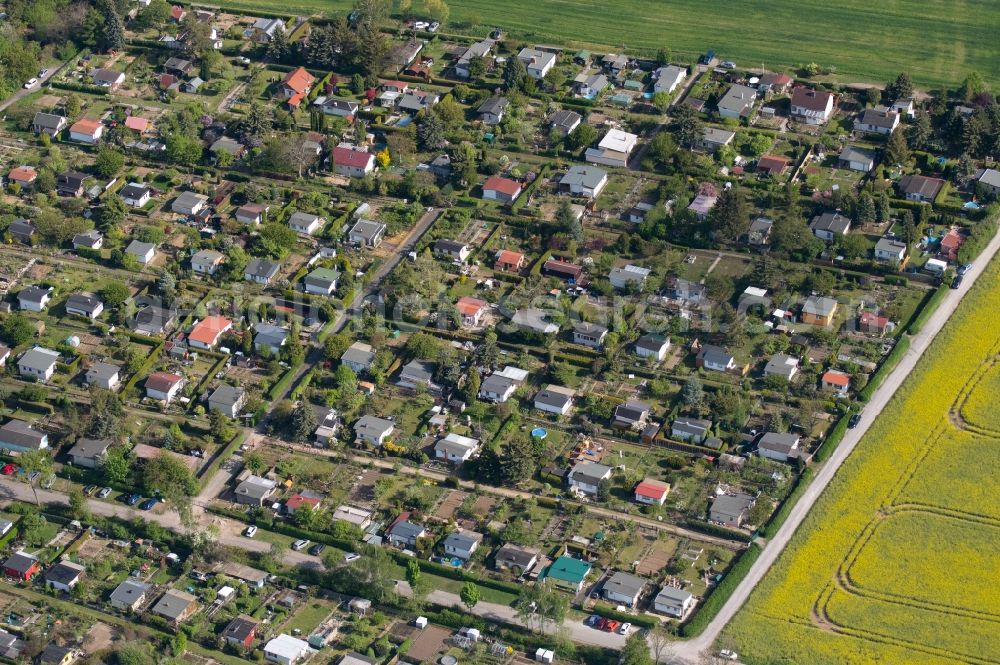Aerial photograph Marbach - Residential area - mixed development of a multi-family housing estate and single-family housing estate in Marbach in the state Thuringia, Germany