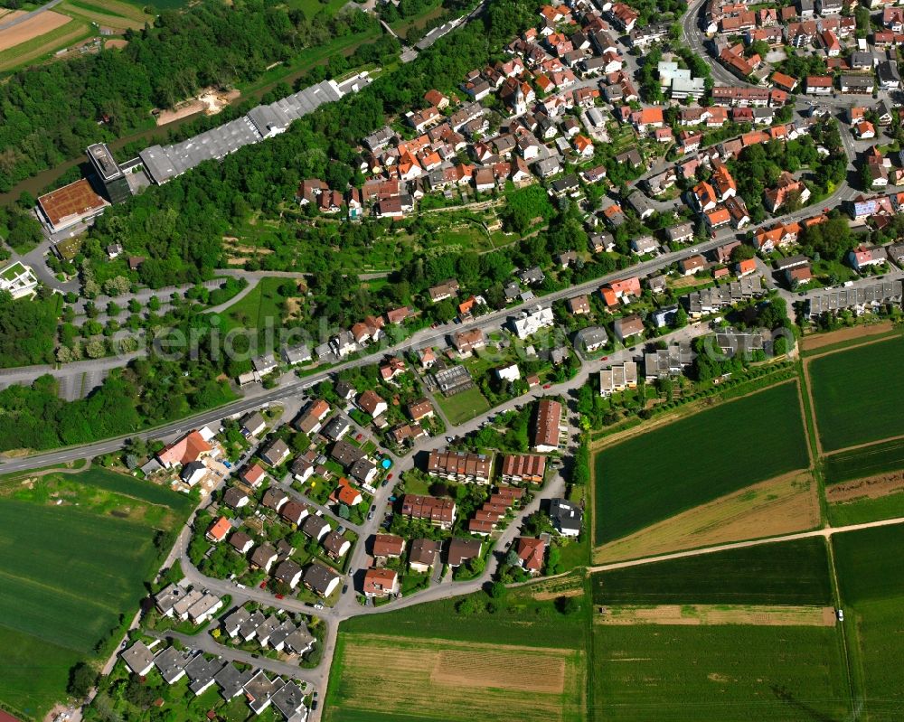 Neustadt from above - Residential area - mixed development of a multi-family housing estate and single-family housing estate in Neustadt in the state Baden-Wuerttemberg, Germany