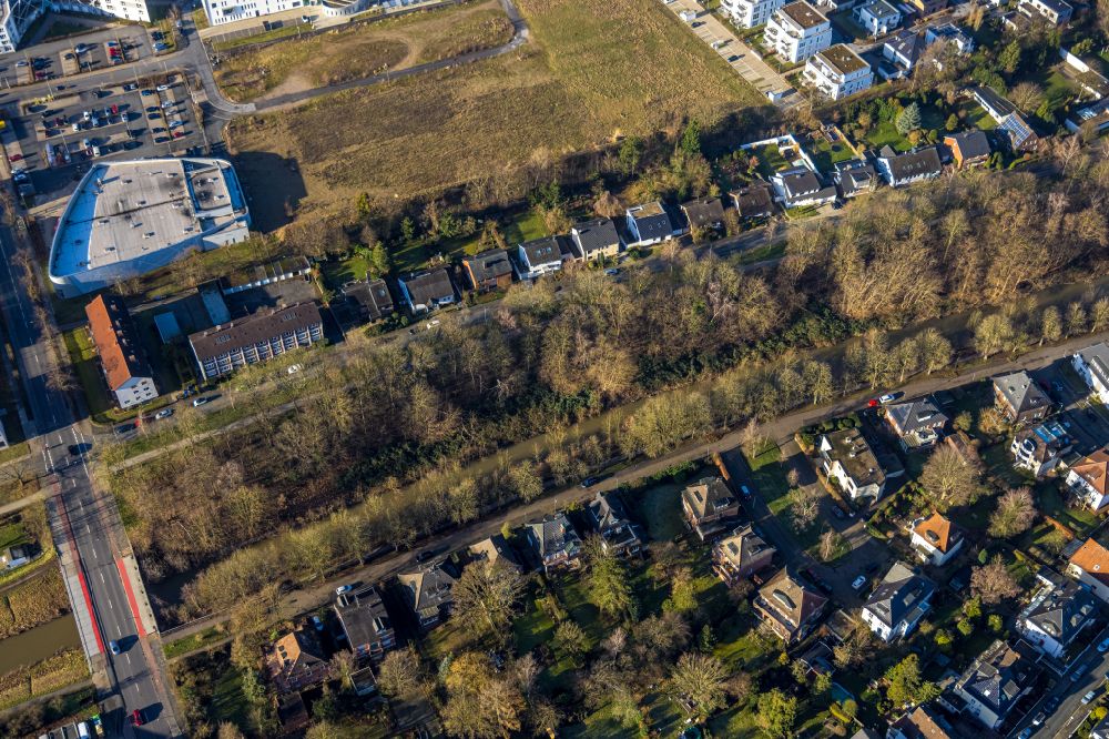 Aerial photograph Norddinker - Residential area - mixed development of a multi-family housing estate and single-family housing estate in Norddinker at Ruhrgebiet in the state North Rhine-Westphalia, Germany