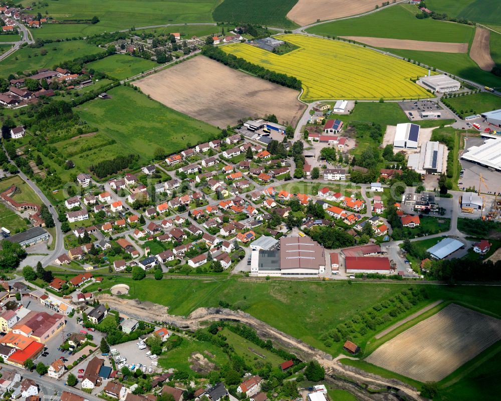 Aerial photograph Otterswang - Residential area - mixed development of a multi-family housing estate and single-family housing estate in Otterswang in the state Baden-Wuerttemberg, Germany