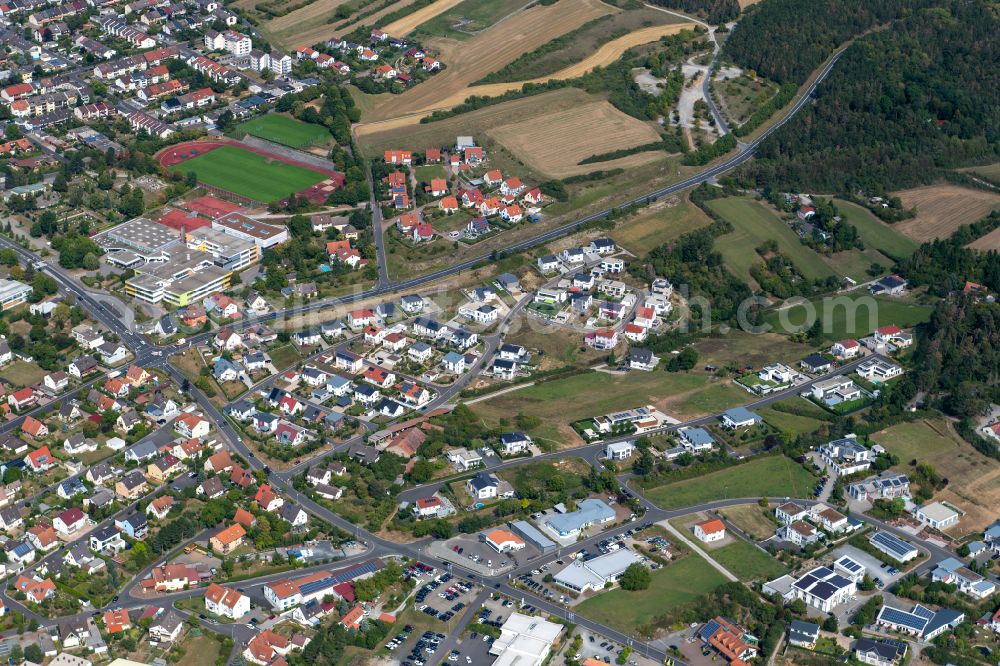Rohrbach from the bird's eye view: Residential area - mixed development of a multi-family housing estate and single-family housing estate in Rohrbach in the state Bavaria, Germany