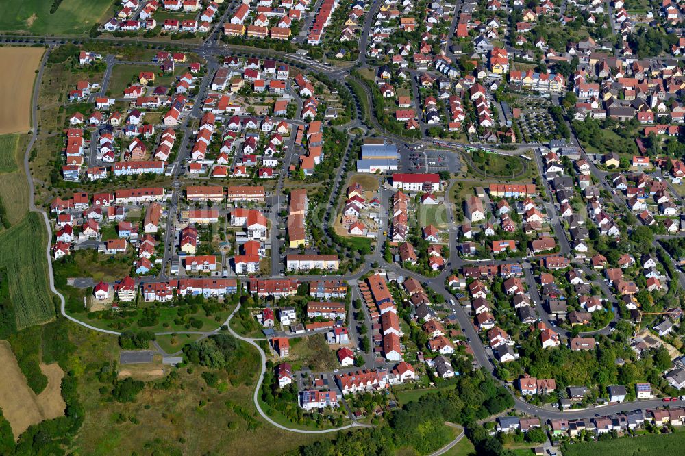Rottenbauer from the bird's eye view: Residential area - mixed development of a multi-family housing estate and single-family housing estate in Rottenbauer in the state Bavaria, Germany