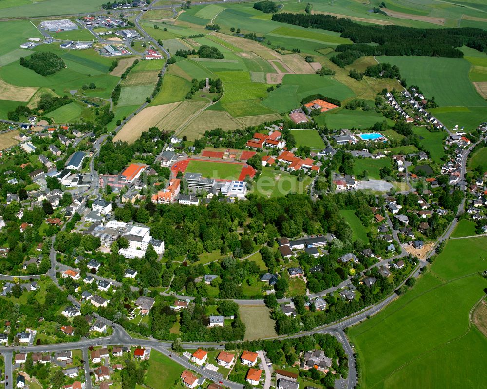 Aerial image Schlegel - Residential area - mixed development of a multi-family housing estate and single-family housing estate in Schlegel in the state Bavaria, Germany