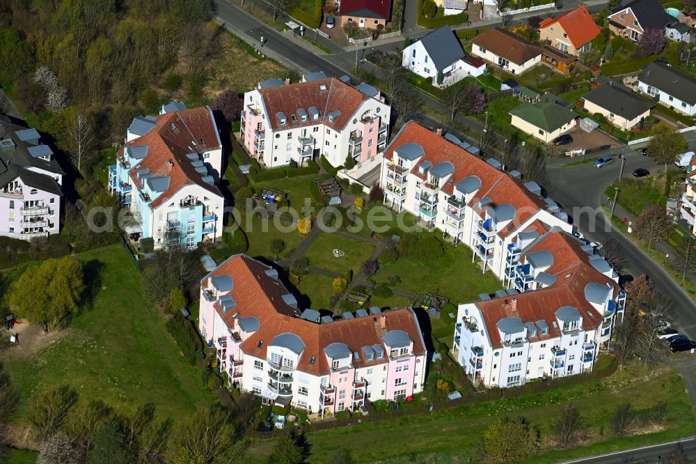 Aerial image Seefeld - Residential area - mixed development of a multi-family housing estate and single-family housing estate on Krummensee Chaussee in Seefeld in the state Brandenburg, Germany