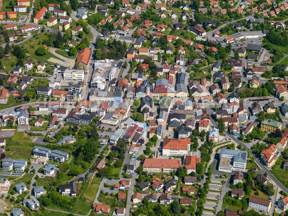 Aerial image Solla - Residential area - mixed development of a multi-family housing estate and single-family housing estate in Solla in the state Bavaria, Germany
