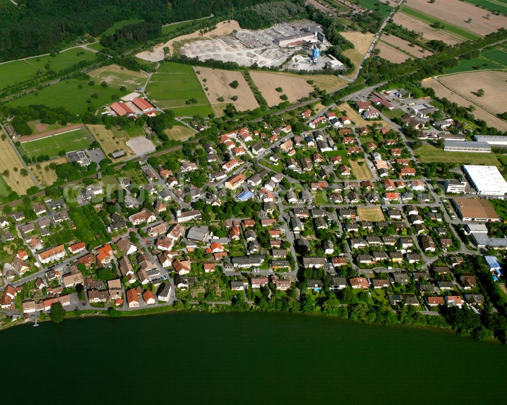Aerial photograph Wallbach - Residential area - mixed development of a multi-family housing estate and single-family housing estate in Wallbach in the state Baden-Wuerttemberg, Germany