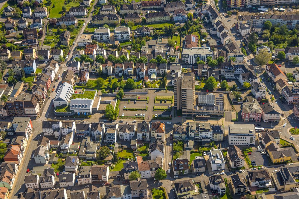 Wennigloh from above - Residential area - mixed development of a multi-family housing estate and single-family housing estate in Wennigloh at Sauerland in the state North Rhine-Westphalia, Germany
