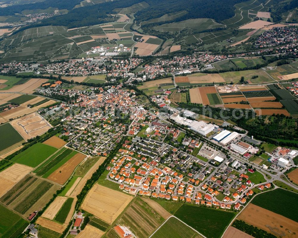 Willsbach from the bird's eye view: Residential area - mixed development of a multi-family housing estate and single-family housing estate in Willsbach in the state Baden-Wuerttemberg, Germany