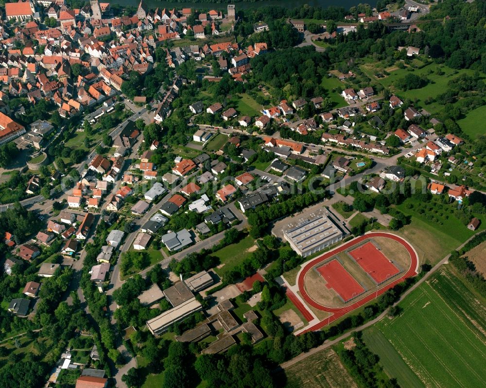Aerial image Zimmerhof - Residential area - mixed development of a multi-family housing estate and single-family housing estate in Zimmerhof in the state Baden-Wuerttemberg, Germany