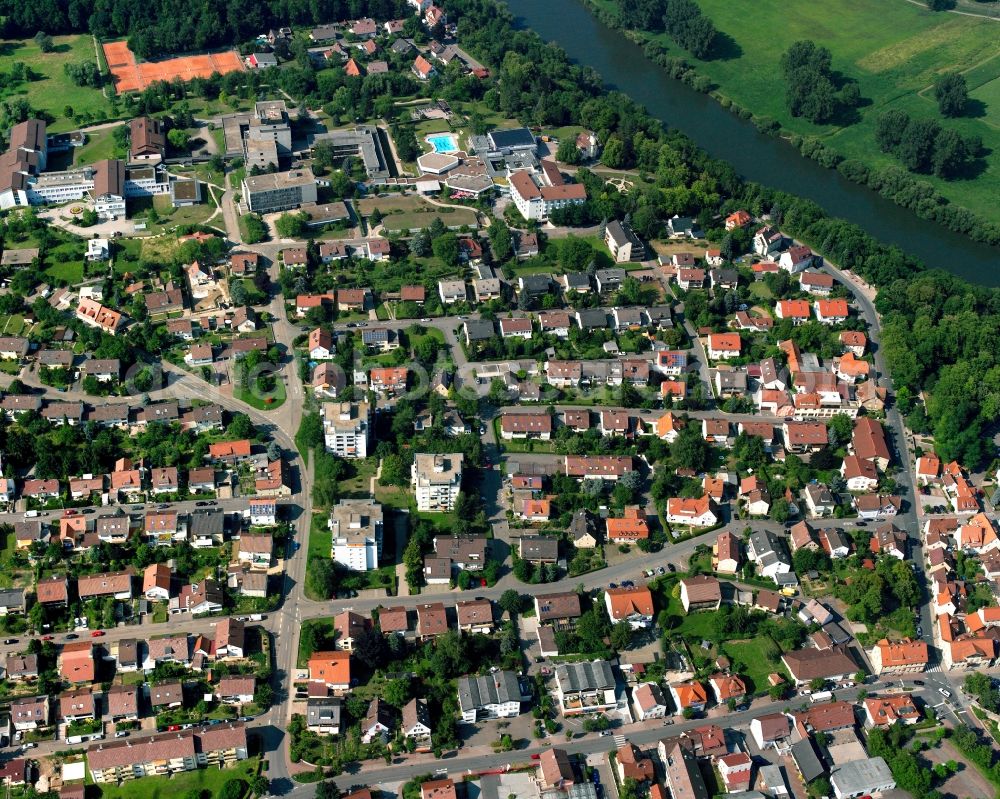 Zimmerhof from above - Residential area - mixed development of a multi-family housing estate and single-family housing estate in Zimmerhof in the state Baden-Wuerttemberg, Germany