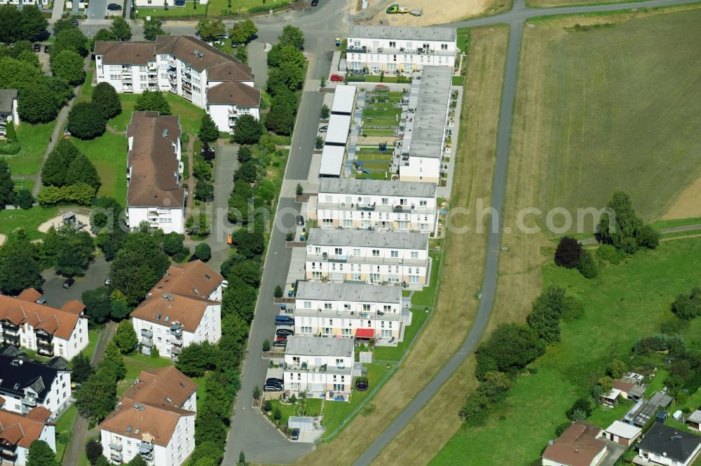 Gießen from above - Residential area a row house settlement on Alter Krofdorfer Weg in Giessen in the state Hesse, Germany