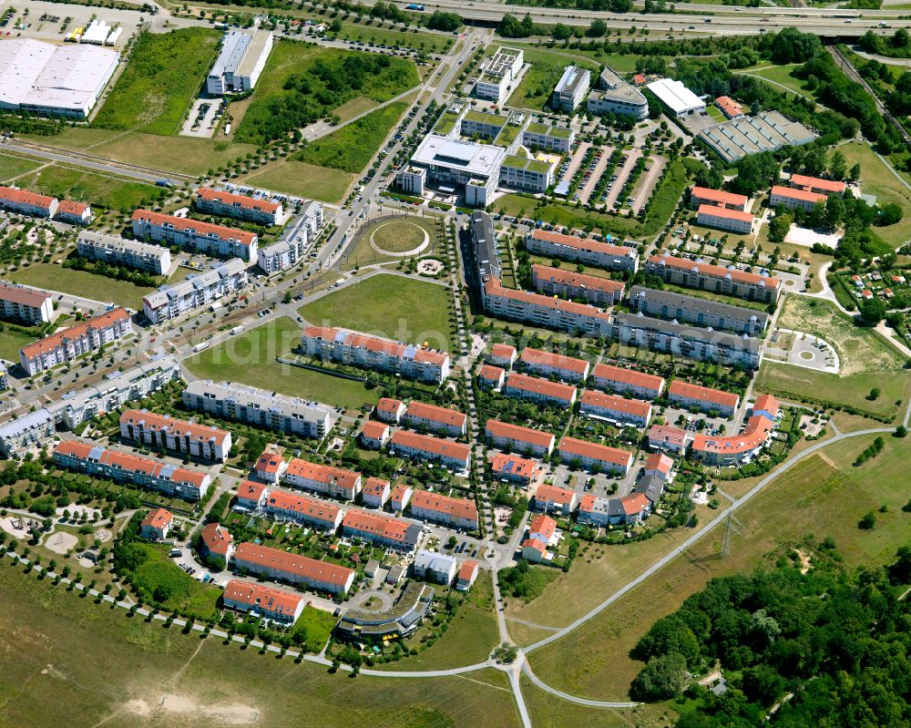 Aerial photograph Oberreut - Residential area a row house settlement in Oberreut in the state Baden-Wuerttemberg, Germany
