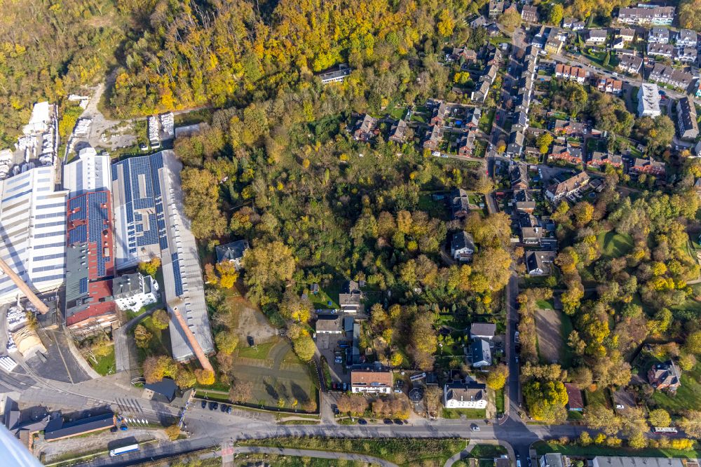 Bochum from above - Residential area a row house settlement Am Ruhrort in the district Dahlhausen in Bochum at Ruhrgebiet in the state North Rhine-Westphalia, Germany