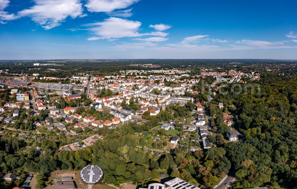 Eberswalde from above - Residential areas on the edge of forest areas on street Carl-von-Ossietzky-Strasse in Eberswalde in the state Brandenburg, Germany